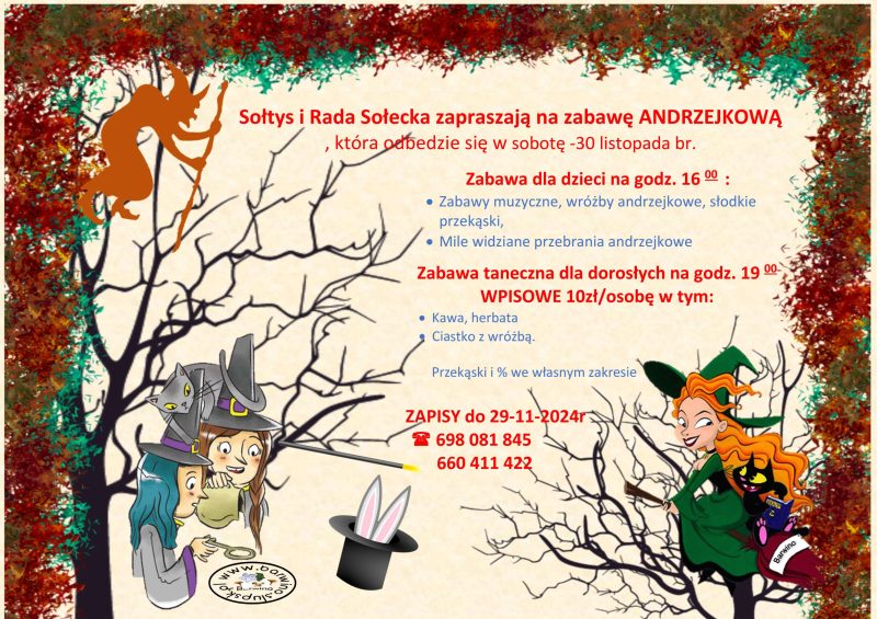 Andrzejki 2024 Plakat andrzejki 2024